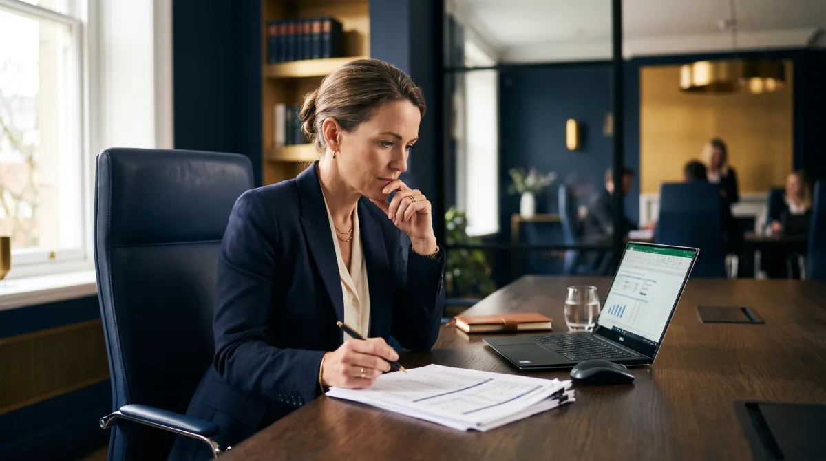Law firm partner reviewing lead purchase results